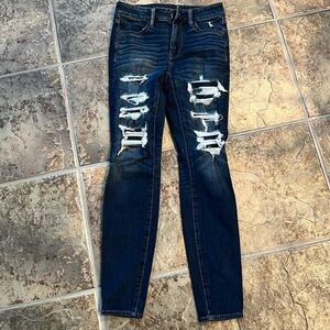 American Eagle blue hi-rise jeggings- size 4